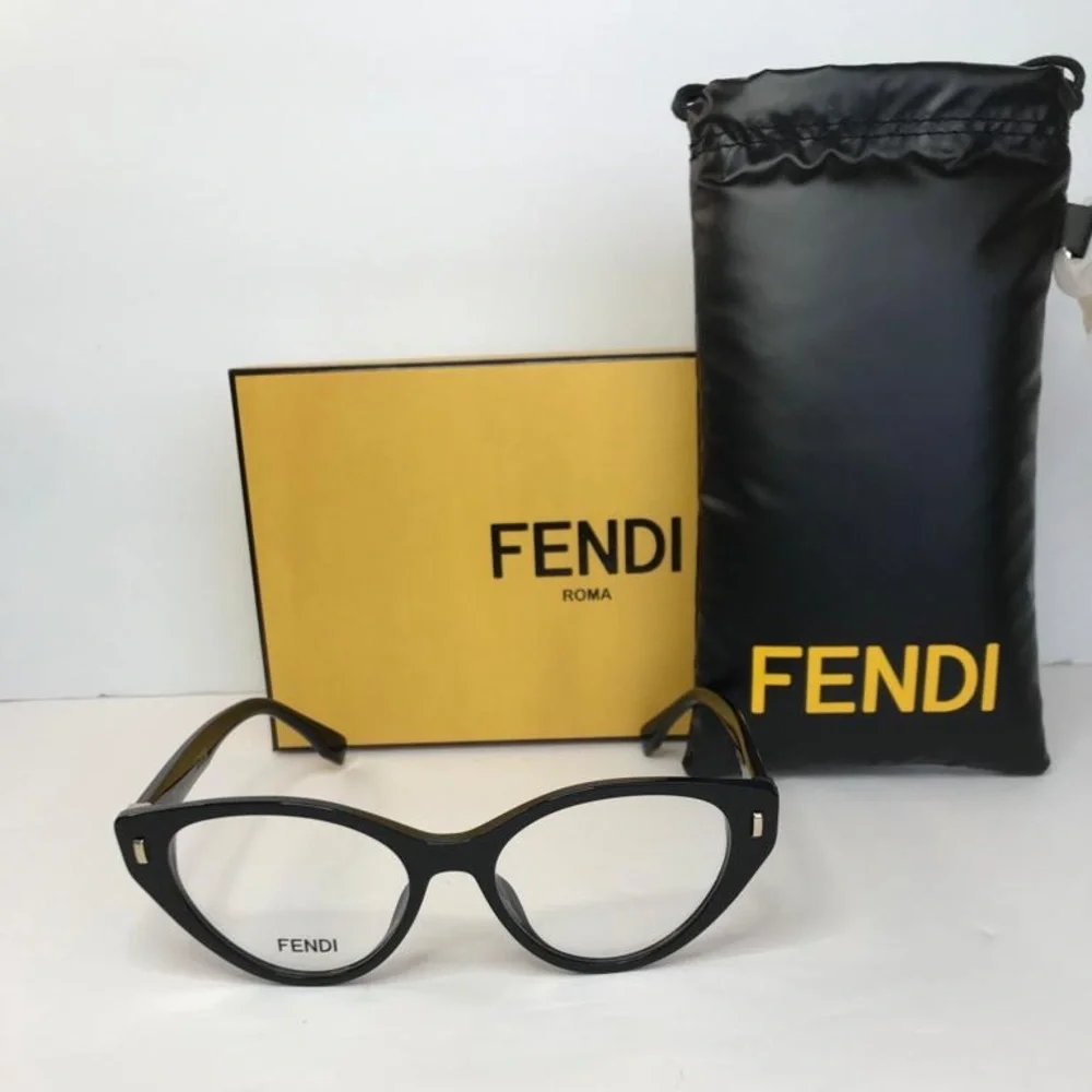 💯 - Authentic New Fendi Demo Cat Eye Ladies Eyeglasses FE50020I 001 53.